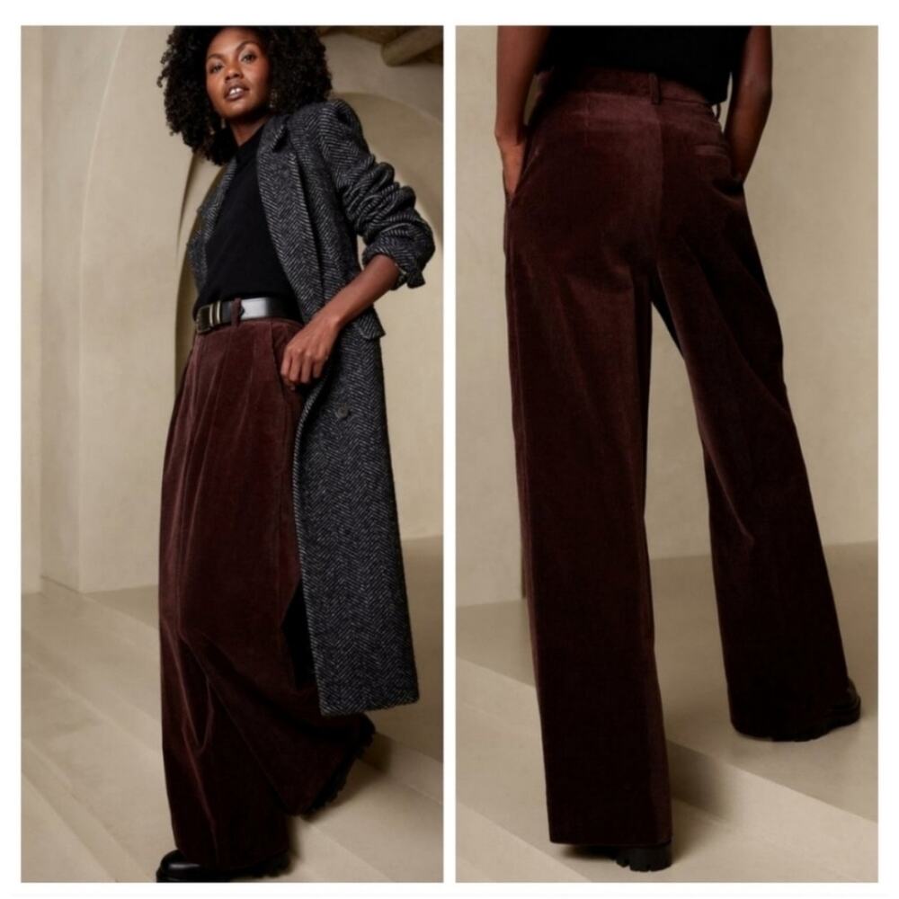 Banana Republic Rivoli Relaxed Corduroy Wide Leg Dress Pants Women's Size 10 - Picture 2 of 10